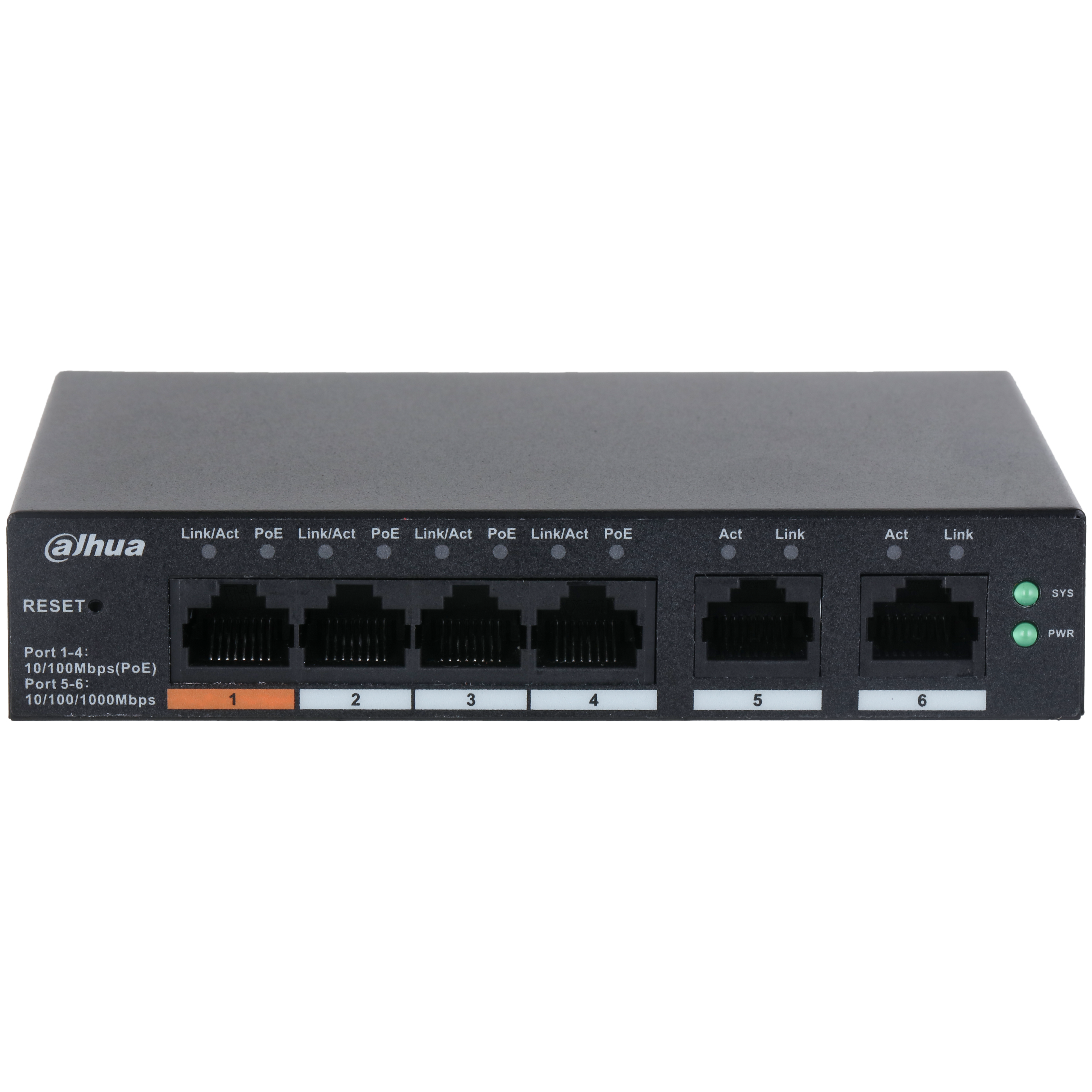 Dahua DH-CS4006-4GT-60 – 6-Poorts Gigabit Cloud Managed PoE Switch (4× PoE, 2× Uplink)