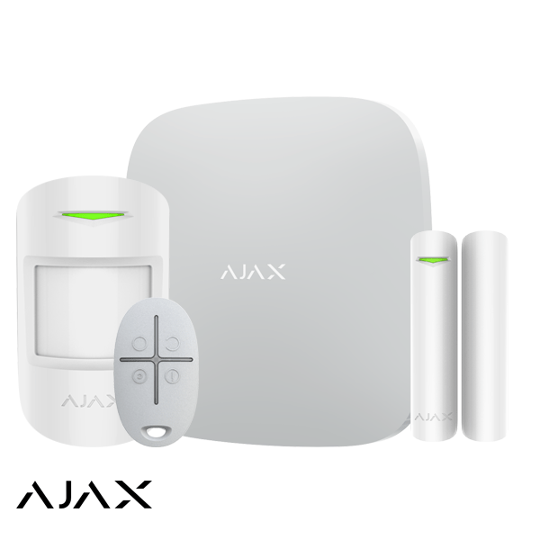 Ajax Hub Starterkit Zwart – Draadloos Alarmsysteem met GSM, LAN, PIR, Magneetcontact & Afstandsbediening