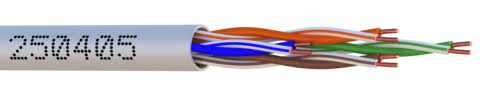 Elbac 250405-G1 – UTP Cat5E Kabel LSZH, AWG24, Ø5,2mm, 100m Rol, Grijs, Binnengebruik