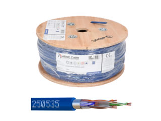 Elbac 250535-W1 – F/UTP Cat6 Kabel LSZH, AWG23, Ø7mm, 100m Rol, Blauw, Binnengebruik