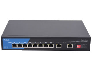 Elbac S40853-01-B0 – 10-Poort Full Gigabit PoE Netwerkswitch met 120W PoE Budget en Extend Mode