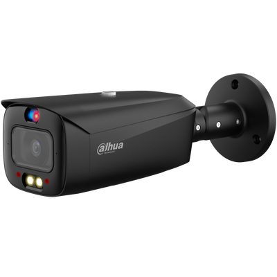 Dahua IPC-HFW3449T1P-AS-PV-28-S4-Bl – 4MP Zwarte AI Tioc Camera met Sirene, Flitslicht en Full-color Nachtzicht