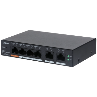 Dahua DH-CS4006-4GT-60 – 6-Poorts Gigabit Cloud Managed PoE Switch (4× PoE, 2× Uplink)