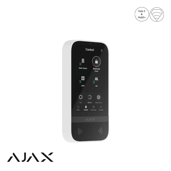 Ajax KeyPad Touch – Draadloos touchscreen bedieningspaneel met RFID-lezer en slimme activering
