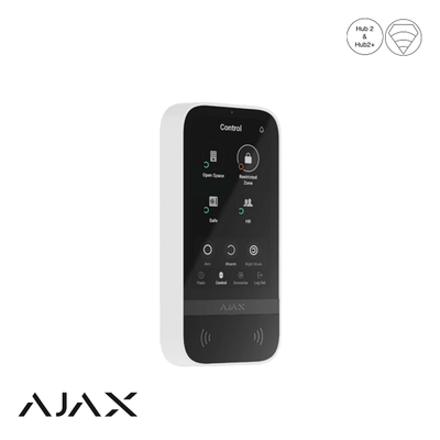 Ajax KeyPad Touch – Draadloos touchscreen bedieningspaneel met RFID-lezer en slimme activering