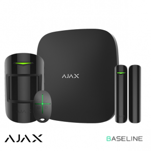 Ajax Hub Starterkit Zwart – Draadloos Alarmsysteem met GSM, LAN, PIR, Magneetcontact & Afstandsbediening