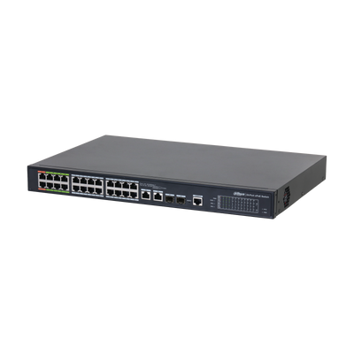 Dahua DH-LR2226-24ET-360-V2 – 24-Poorts Web Managed ePoE Switch (360W, langeafstandspoE)